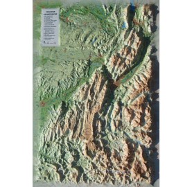 Carte en Relief des massifs du VERCORS et de la CHARTREUSE 3DMAP fabrication France