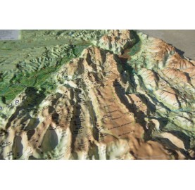 Carte en Relief des massifs du VERCORS et de la CHARTREUSE 3DMAP fabrication France