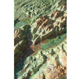 Carte en Relief des massifs du VERCORS et de la CHARTREUSE 3DMAP fabrication France
