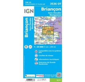 CARTE IGN RANDO 3536 OT BRIANCON SERRE CHEVALIER MONTGENEVRE IGN TOP 25