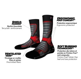 Chaussette hiver sportive respirante chaude en mérinos et soie ski nordique raquette ski de fond NORDIC ENERGY MONNET