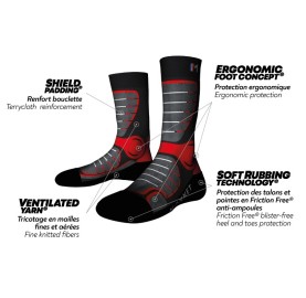 Chaussette hiver sportive respirante chaude en mérinos et soie ski nordique raquette ski de fond NORDIC ENERGY MONNET