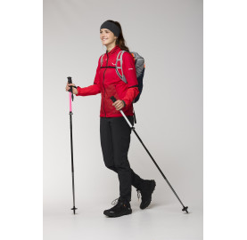 Veste de speed hiking pour femme PEDROC PRO, légère, coupe-vent et respirante, avec isolation active Polartec® Alpha®, rouge.