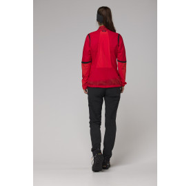 Veste de speed hiking pour femme PEDROC PRO, légère, coupe-vent et respirante, avec isolation active Polartec® Alpha®, rouge.