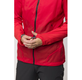 Veste de speed hiking pour femme PEDROC PRO, légère, coupe-vent et respirante, avec isolation active Polartec® Alpha®, rouge.