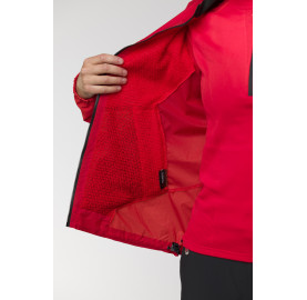 Veste de speed hiking pour femme PEDROC PRO, légère, coupe-vent et respirante, avec isolation active Polartec® Alpha®, rouge.
