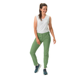 Pantalon randonnée femme été frais féminin tissu recyclé SKOMER VAUDE vert
