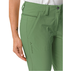 Pantalon randonnée femme été frais féminin tissu recyclé SKOMER VAUDE vert
