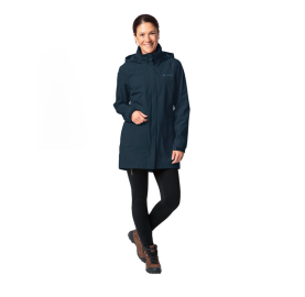 imperméable long parka respirante ESCAPE PARKA W VAUDE fabrication écologique bleu marine