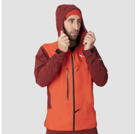 Veste homme softshell hybride SELLA protection ciblée  chaleur dans le dos imperméable sur le torse grande capuche