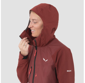 Veste femme ski de randonnée imperméable chaude ultra respirante SELLA SALEWA capuche tempête élastique
