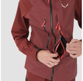 Veste femme ski de randonnée imperméable ultra respirante SALEWA SELLA grandes poches accès DVA
