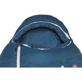 Sac de couchage confort -1°C Laine Duvet fabriqué en Europe GRUEZI  Capuche réglable avec déflecteur facia