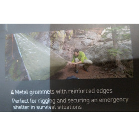 grande couverture de survie 2 m avec oeillets pour montage en tente abri tarp