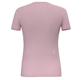 tee shirt femme en maille frais aéré sport été plein air PEDROC DRY HYBRID T-SHIRT W SALEWA  Rose clair