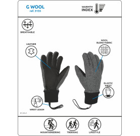 G WOOL CAMP Gant tricoté en mélange polyester/laine/nylon.