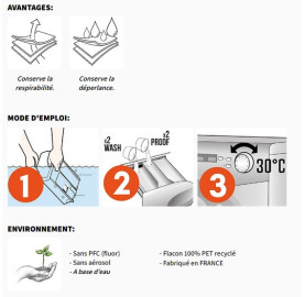 Réimperméabilisant pour vêtements techniques par trempage en machine NST PROOF