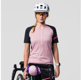 tee-shirt VTT femme VENTO MERINO DEMI ZIP T-SHIRT VTT FEMME SALEWA