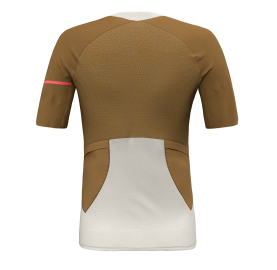 tshirt mérinos femme VTT VENTO MERINO DEMI ZIP T-SHIRT VTT FEMME SALEWA beige écru