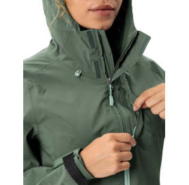 Veste imperméable respirante coupe-vent compressible en matière recyclée pour femme ELOPE JACKET 2 W VAUDE - Kaki