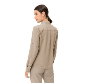 Chemisier de randonnée manches longues pour Femme protection solaire moustique frais doux VAUDE ROSEMOOR beige