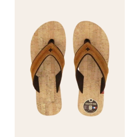 tong liège avec bride large couleur sable made in France SPERONE COULEUR TONG LIEGE