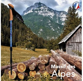 Baton de randonnée pédestre GUIDETTI Massif des ALPES fabriqué  en France