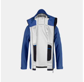 Veste 3 couches imperméable et respirante MONTURA Land pour Homme, fabriquée en Europe - bleu