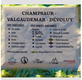 Carte en relief 3DMAP Champsaur, Valgaudemar et Devoluy - Légende