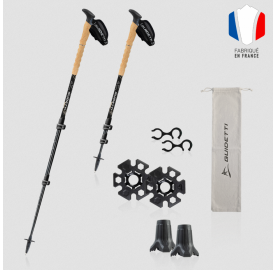 Nouveau baton téléscopique 3 brin X PRO CARBONE/ALU Bâtons de Randonnée réglables GUIDETTI