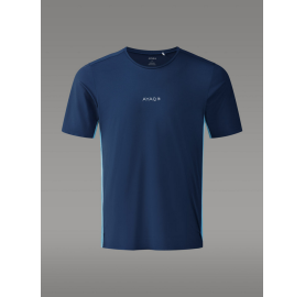 T-shirt technique MOLVENO de AYAQ, fabriqué en EUROPE, respirant pour l’aventure et les efforts intensifs Bleu marine