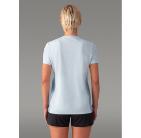 T-shirt technique MOLVENO de AYAQ POUR FEMME, fabriqué en EUROPE, respirant pour l’aventure et les efforts intensifs Bleu clair