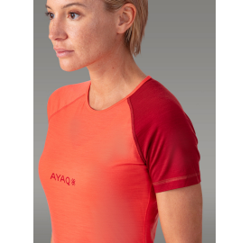 BIAFO T-shirt 100% Mérinos  pour Femme fabriqué en Europe Corail