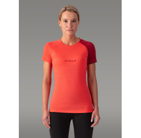 BIAFO T-shirt 100% Mérinos  pour Femme fabriqué en Europe Corail