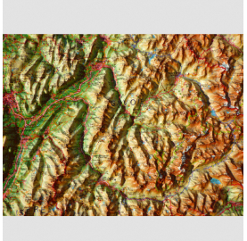 Carte en relief 3dMap représentant les 2 Savoies