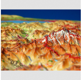 Carte en relief 3dMap représentant les 2 Savoies