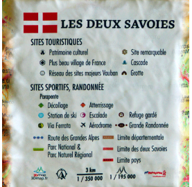 Carte en relief 3dMap représentant les 2 Savoies