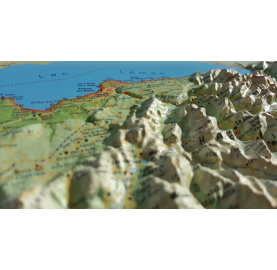 Carte en relief 3DMAP représentant le département de Haute Savoie