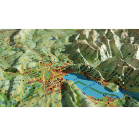 Carte en relief 3DMAP représentant le département de Haute Savoie